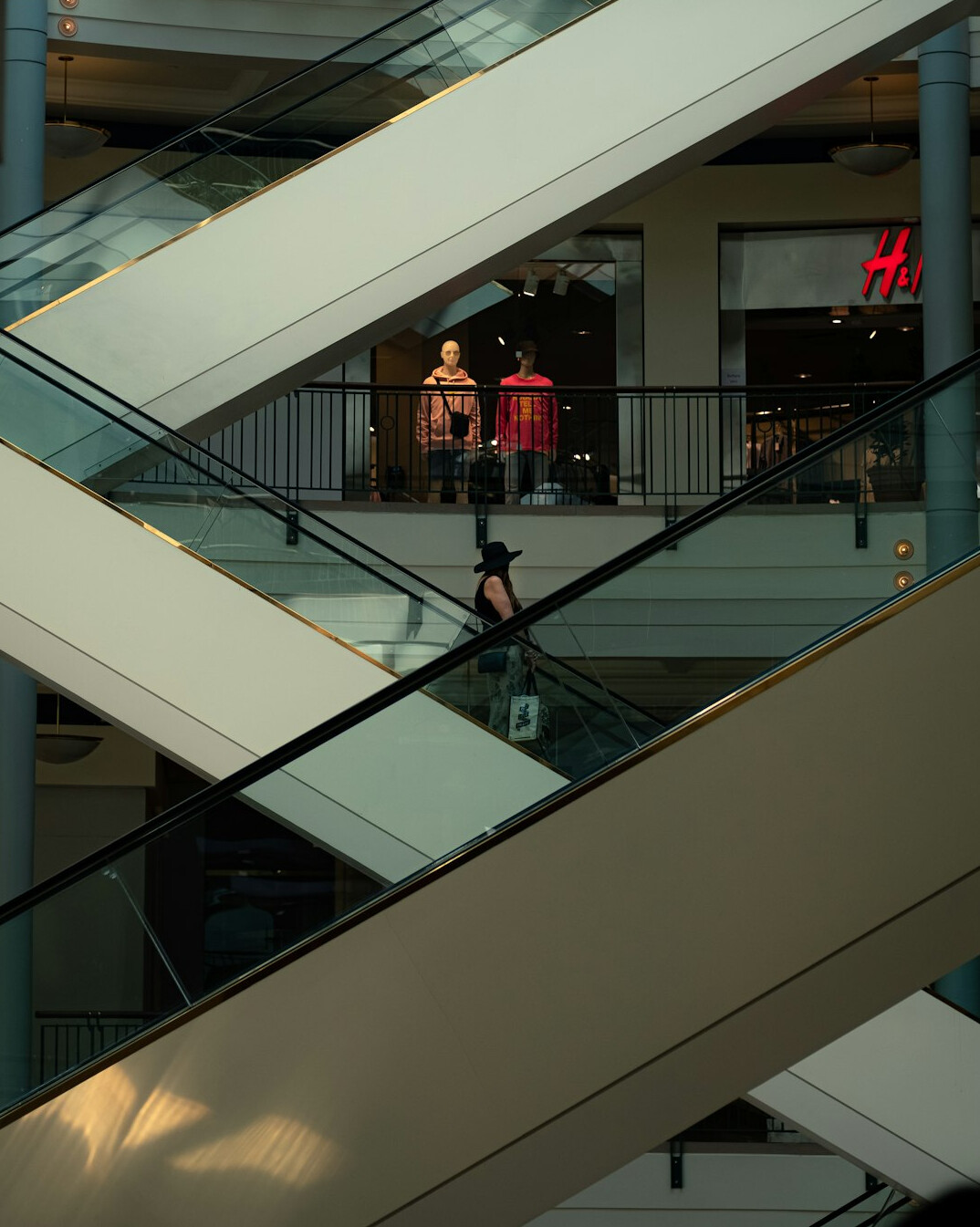 mall security guard watching cameras